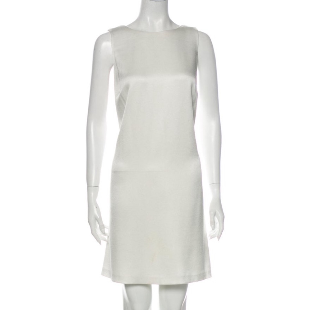 Alice + Olivia Lita Cowl Back White Dress - Large